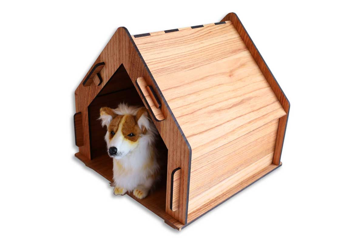 組み立て簡単木製ドッグハウス『いつでもおうち。』
