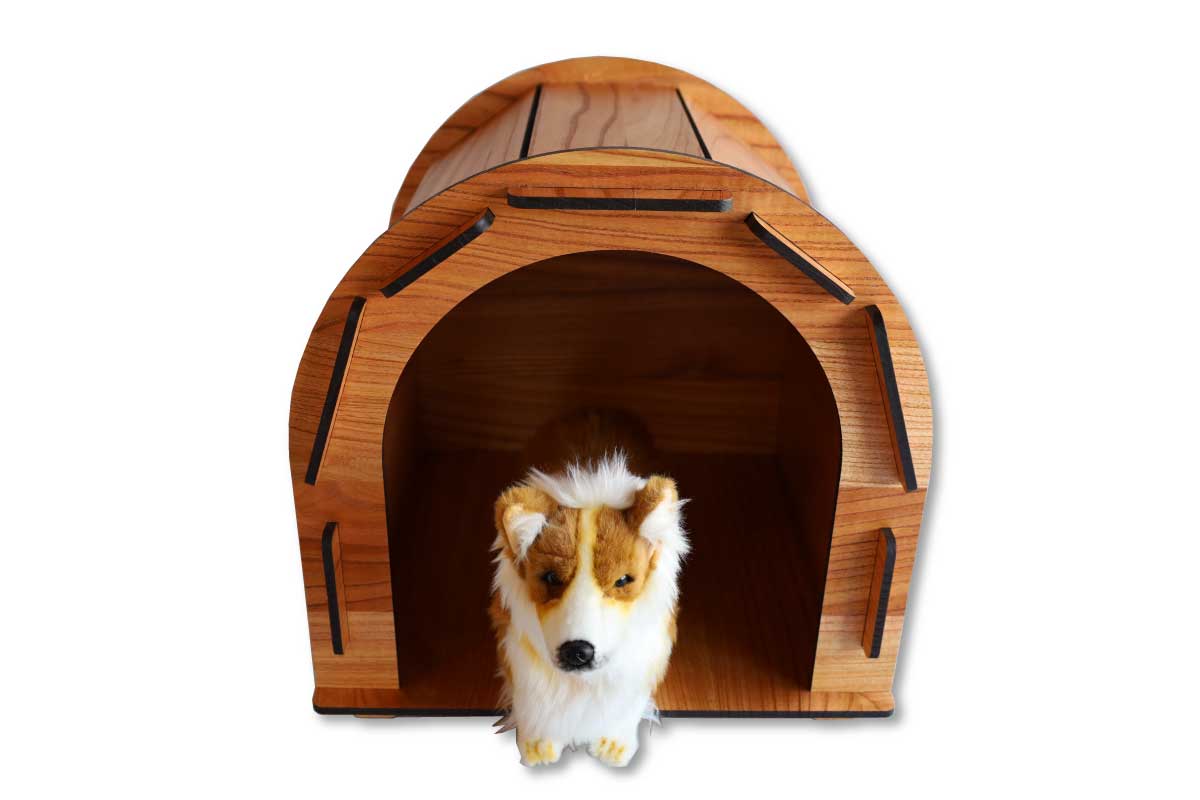 組み立て簡単木製ドッグハウス『いつでもおうち。』