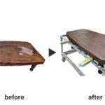 一枚板のテーブルの再塗装