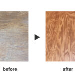 屋久杉テーブルの傷修復