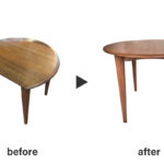 ウォールナットテーブルの補色・全体再塗装